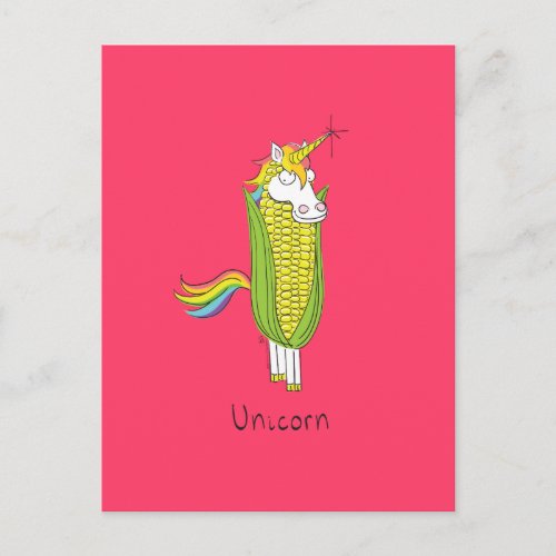 Funny Unicorn Cute Kids Cartoon Postcard