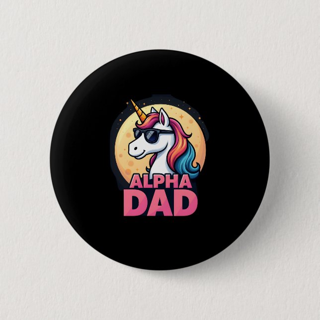 Funny Unicorn Dad Laufey Men Father's Day Christma Button (Front)