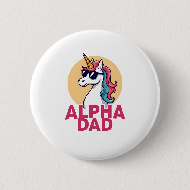 Funny Unicorn Dad Laufey Men Father's Day Christma Button (Front)