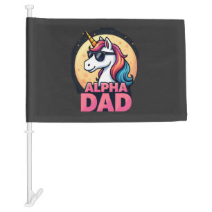 Funny Unicorn Dad Laufey Men Father's Day Christma Car Flag