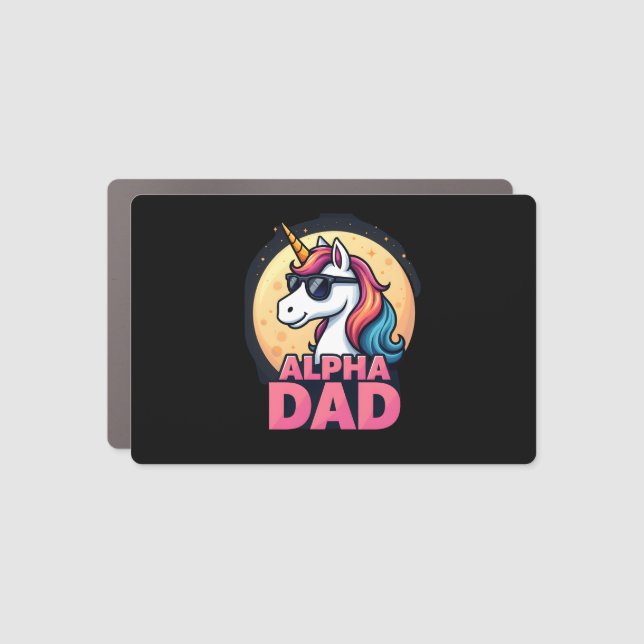 Funny Unicorn Dad Laufey Men Father's Day Christma Car Magnet (Front)
