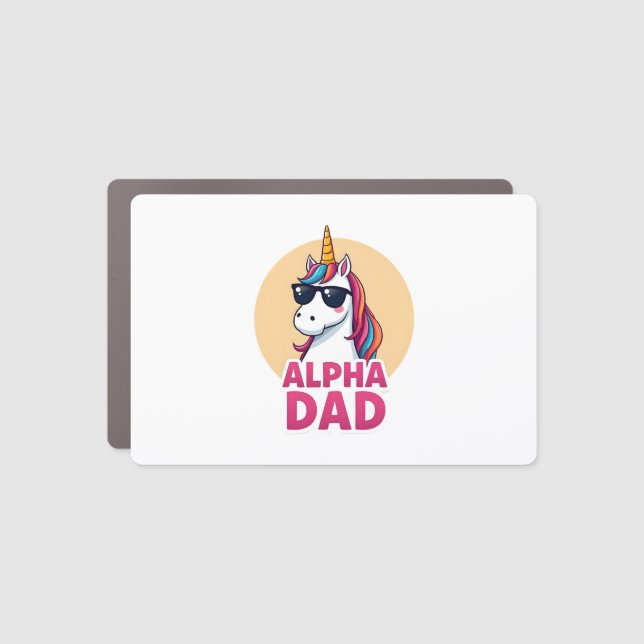 Funny Unicorn Dad Laufey Men Father's Day Christma Car Magnet (Front)