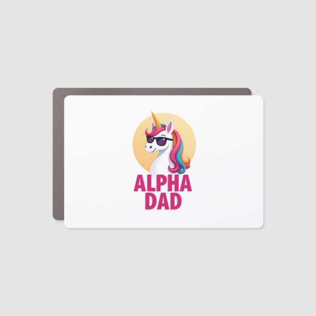 Funny Unicorn Dad Laufey Men Father's Day Christma Car Magnet (Front)