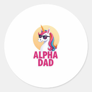 Funny Unicorn Dad Laufey Men Father's Day Christma Classic Round Sticker