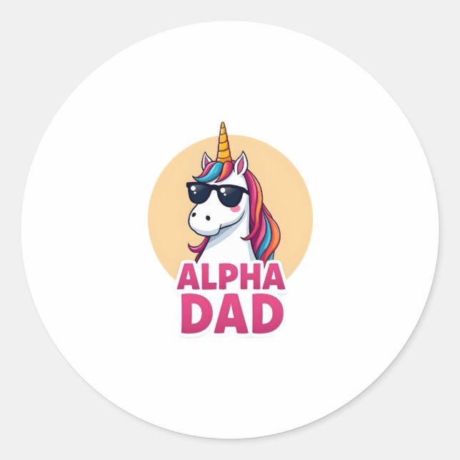 Funny Unicorn Dad Laufey Men Father's Day Christma Classic Round Sticker (Front)