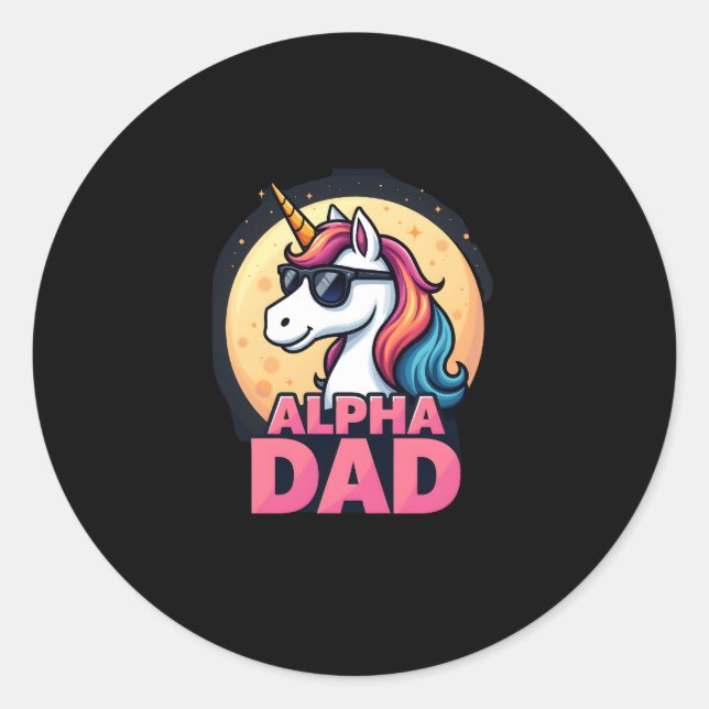 Funny Unicorn Dad Laufey Men Father's Day Christma Classic Round Sticker (Front)