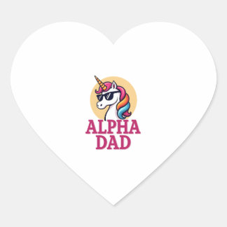 Funny Unicorn Dad Laufey Men Father's Day Christma Heart Sticker