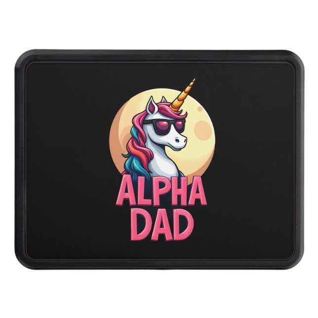 Funny Unicorn Dad Laufey Men Father's Day Christma Hitch Cover (Front)