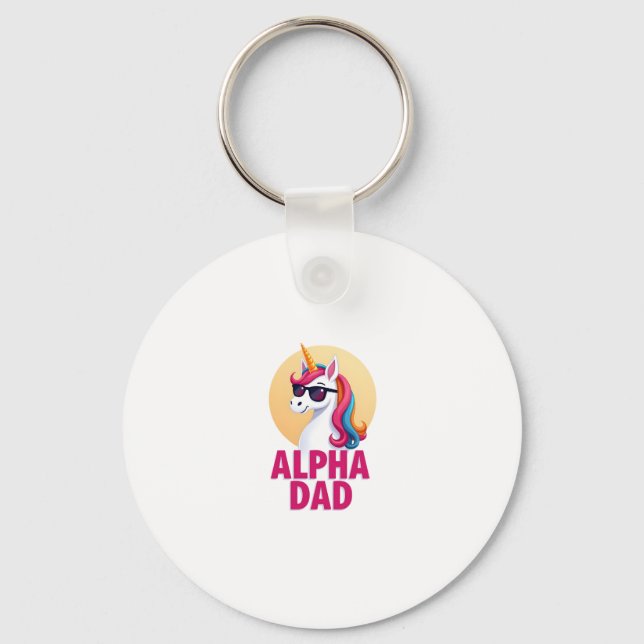 Funny Unicorn Dad Laufey Men Father's Day Christma Keychain (Front)