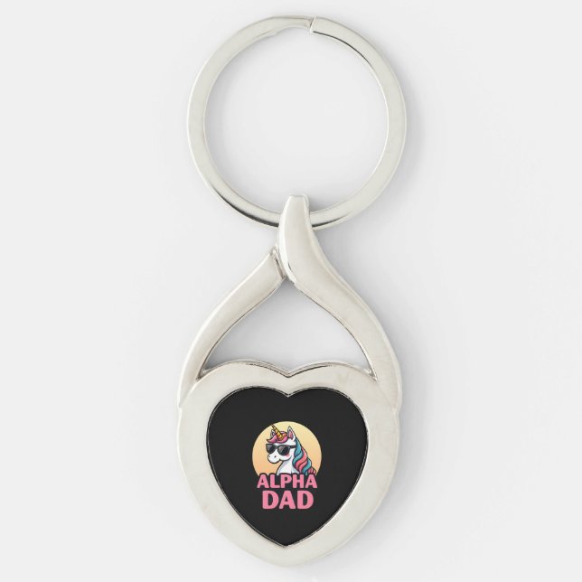 Funny Unicorn Dad Laufey Men Father's Day Christma Keychain (Front)