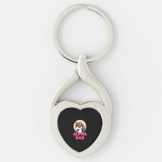Funny Unicorn Dad Laufey Men Father's Day Christma Keychain (Front)