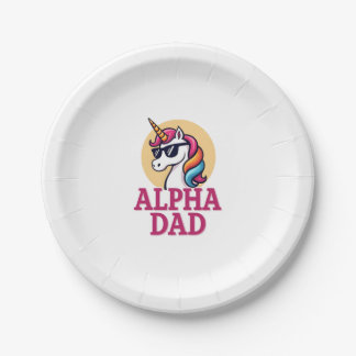 Funny Unicorn Dad Laufey Men Father's Day Christma Paper Plates