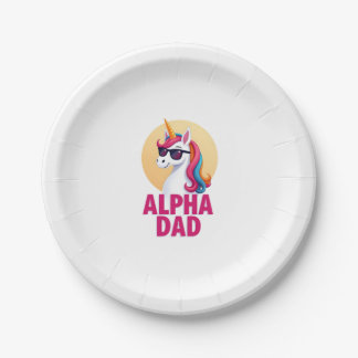 Funny Unicorn Dad Laufey Men Father's Day Christma Paper Plates