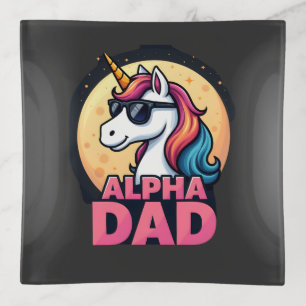 Funny Unicorn Dad Laufey Men Father's Day Christma Trinket Tray