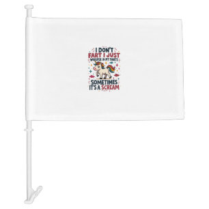 Funny Unicorn Fart Quote Vintage Rainbow Unicorn T Car Flag