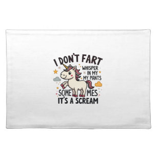 Funny Unicorn Fart Quote Vintage Rainbow Unicorn T Cloth Placemat
