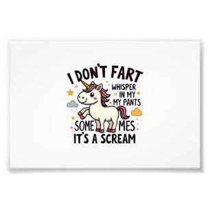 Funny Unicorn Fart Quote Vintage Rainbow Unicorn T Photo Print
