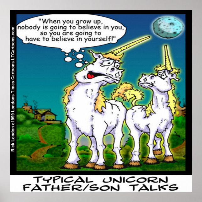 Funny Unicorn Father/Son Bonding Poster (Front)