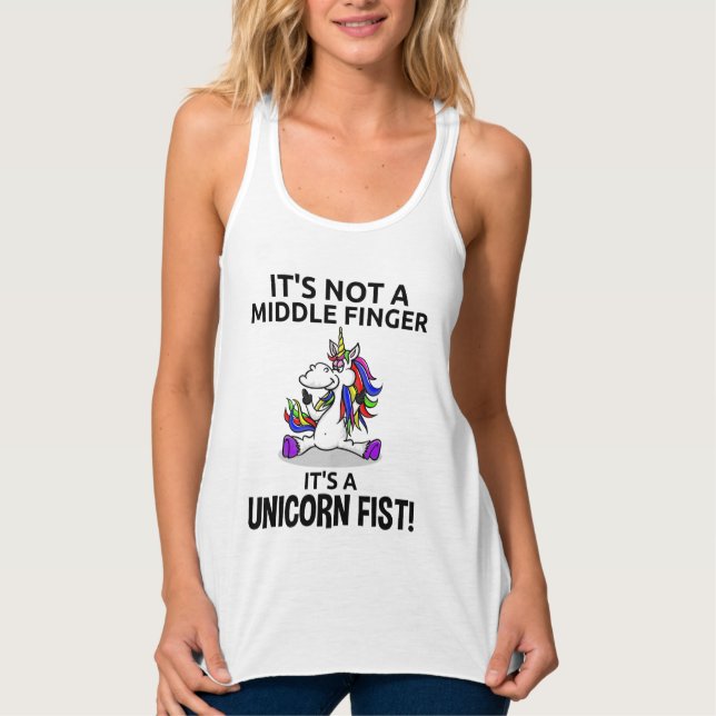 FUNNY UNICORN Fist Tank Top (Front)