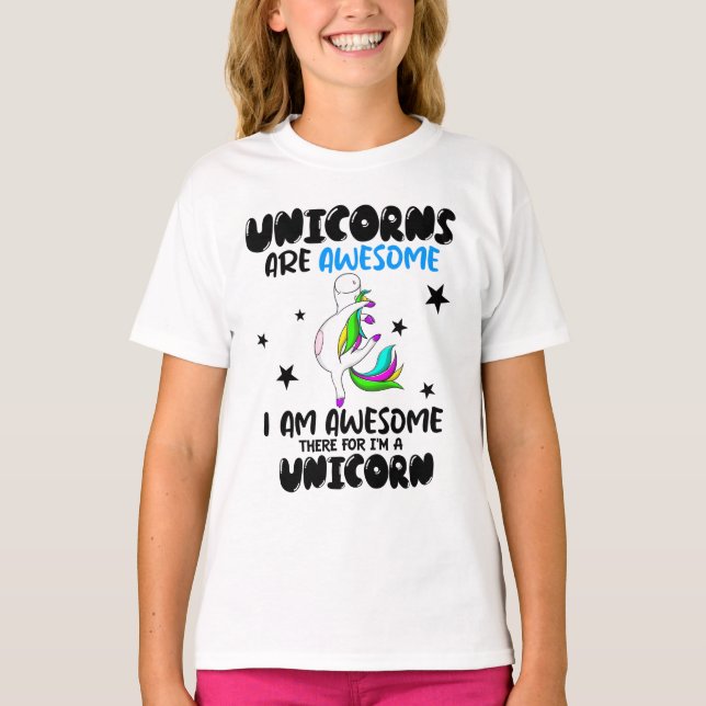 FUNNY UNICORN I am Awesome T-Shirt (Front)