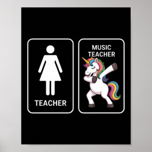 Funny Unicorn Music Teacher Poster