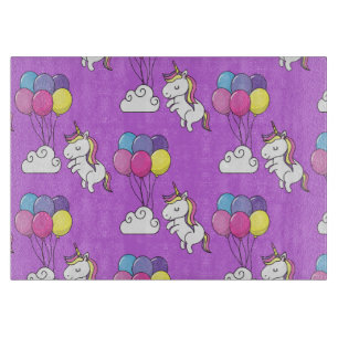 Funny Unicorn Pattern Magic Horse Cutting Board