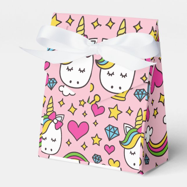 Funny Unicorn Pattern Pink Magic Horse Cute        Favor Boxes (Front Side)