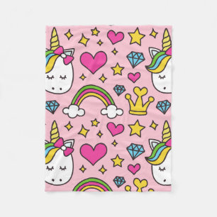 Funny Unicorn Pattern Pink Magic Horse Cute        Fleece Blanket