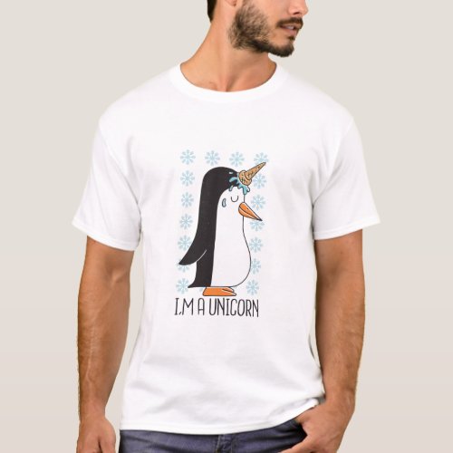 Funny Unicorn Penguin  T_Shirt