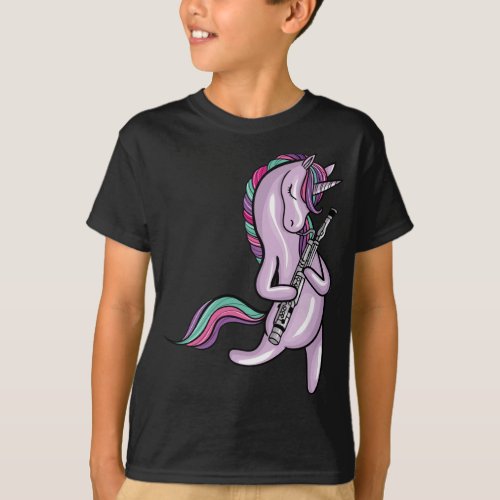 Funny Unicorn Playing Bassoon Instrument Bassoonis T_Shirt