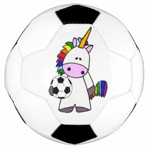 Funny Unicorn Playing Soccer Ball