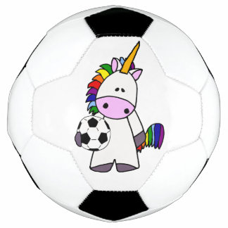 Funny Unicorn Playing Soccer Ball