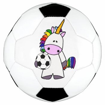 Funny Unicorn Playing Soccer Soccer Ball by inspirationrocks at Zazzle
