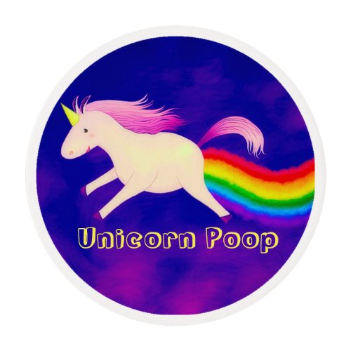 Funny Unicorn Poop Rainbow Party Icing Sheets
