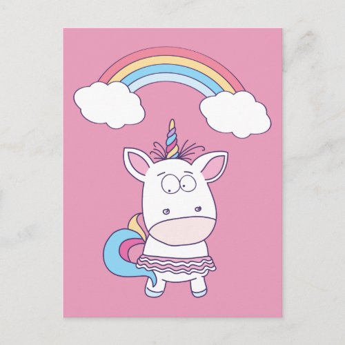 Funny Unicorn postcard