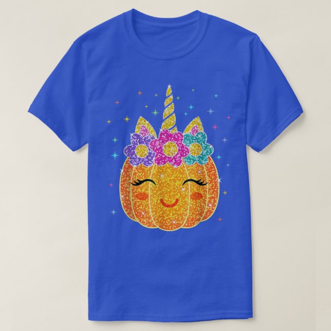 Funny Unicorn Pumpkin Halloween Gifts Cute Thanksg T-Shirt (Design Front)