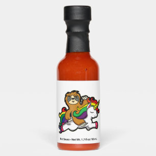 Funny Unicorn Riding Sloth Unicornlover Hot Sauces