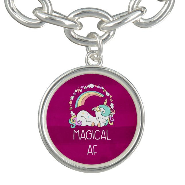 Funny Unicorn Saying Magical AF Bracelet (Design)