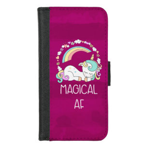 Funny Unicorn Saying Magical AF iPhone 8/7 Wallet Case