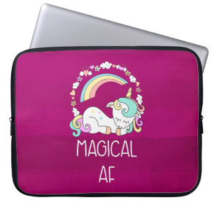Funny Unicorn Saying Magical AF Laptop Sleeve