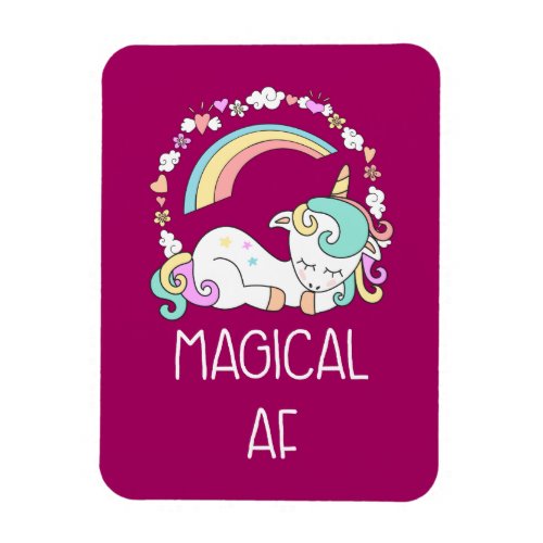 Funny Unicorn Saying Magical AF Magnet