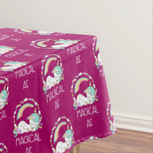 Funny Unicorn Saying Magical AF Tablecloth
