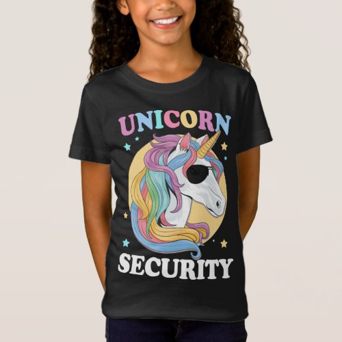 Funny Unicorn Security Birthday party Pun Dance Da T_Shirt