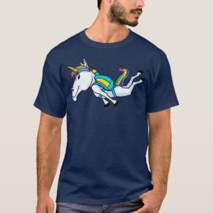 Funny Unicorn Sports Skydiving Magical Parachuting T-Shirt
