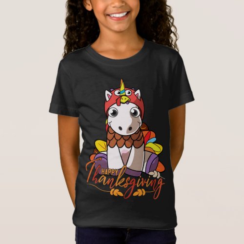Funny Unicorn Thanksgiving Dog Mom Turkey Costume  T_Shirt
