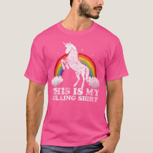 Funny Unicorn This Is My Killing Distressed T-Shirt