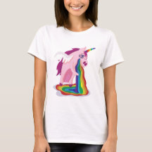 Funny Unicorn Vomiting Rainbows Sick Novelty Gag