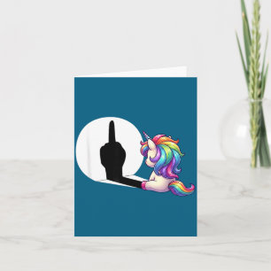 Funny Unicorn With Middle Finger Morning Grouch  Card