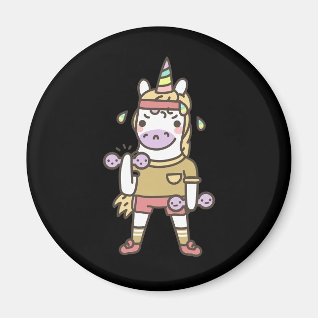 Funny Unicorn  Workout  Magnet (Front)