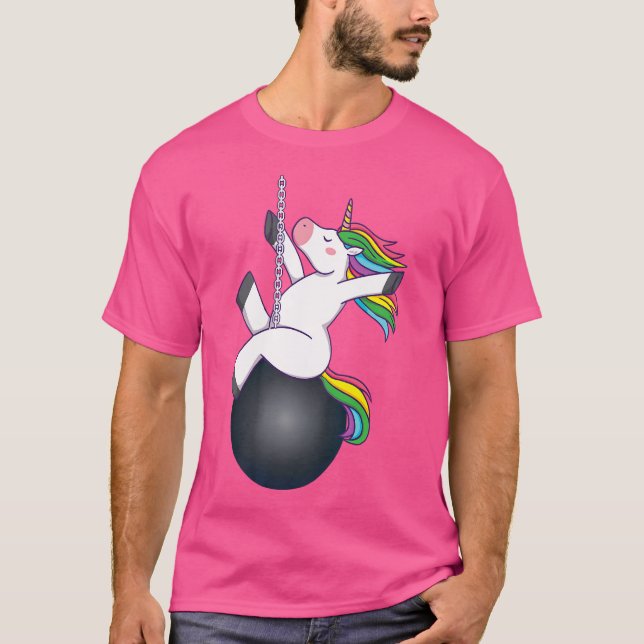Funny Unicorn Wrecking Ball Saying T-Shirt (Front)
